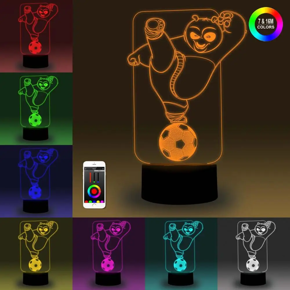 NiteApps 3D кунг фу Панда игра Футбол ночник настольная лампа иллюзия Лампа подарок на