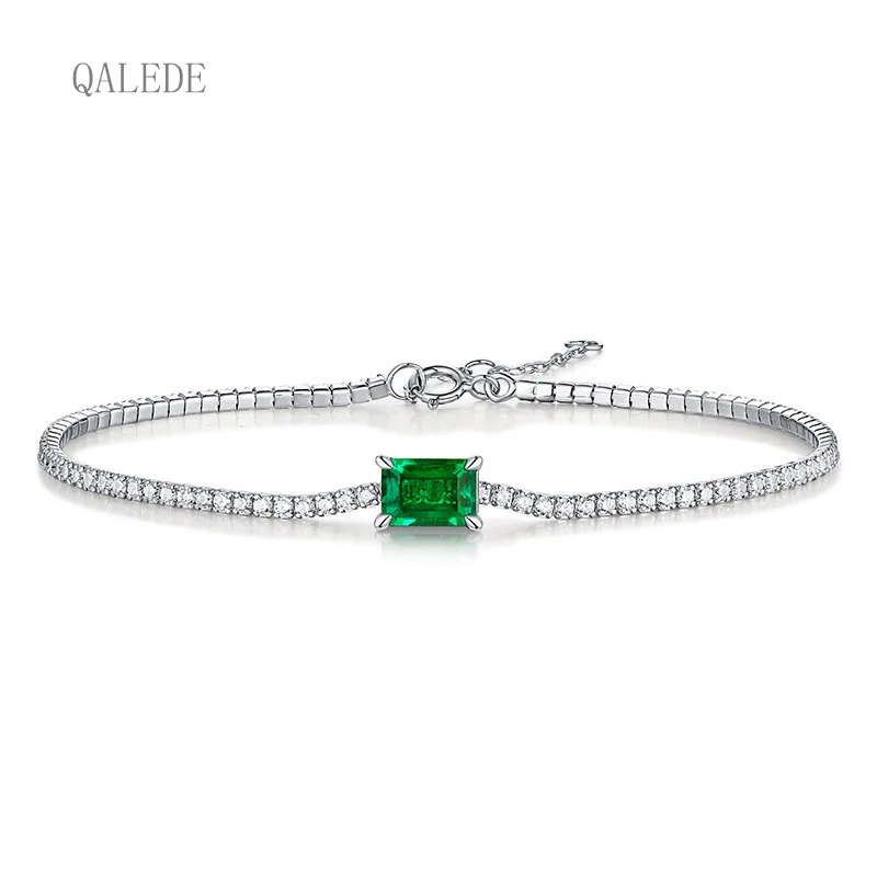 Браслет QALEDE S925 Серебряный женский браслет инкрустированный высококачественным