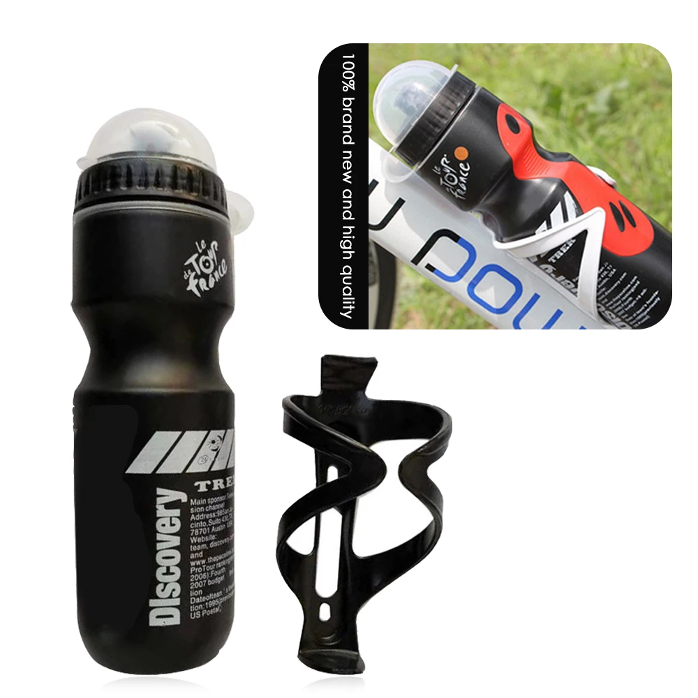 Bicycle Cycling Drink Bottle With Holder Cage Outdoor Water Bottle Plastic
