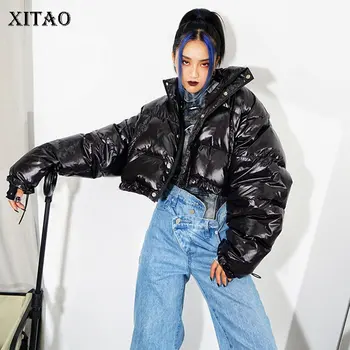 

XITAO Women Down Coat Fashion New Women Solid Bright Full Sleeve Elegant Goddess Fan Casual 2020 Autumn Down Coat ZY1043