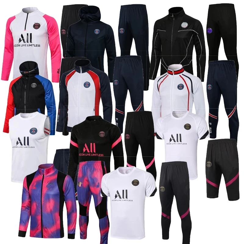 Sudadera con capucha y cremallera para hombre, chaqueta fútbol, chándal de fútbol, traje de entrenamiento, pantalones de invierno, Kit completo, 2021, 2022|Conjuntos para hombres| - AliExpress