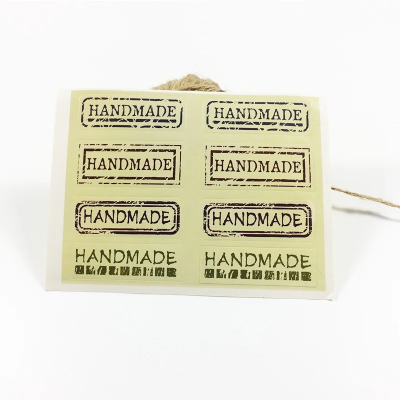 

80 Pcs/lot Vintage stickers 'HANDMADE' Stickers Scrapbooking Coating Kraft Paper Labels And Gift Packaging Seal Seals Sticker