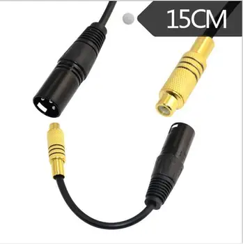 

3Pin XLR male to single phono RCA Female coaxial shield cable Gold plated 15CM for decoders, amplifiers, sound cards, speakers,