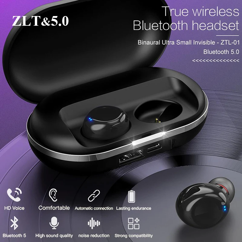 

ZLT TWS 5.0 Mini Wireless Bluetooth Earphones For Mobile Phone Power Bank Box For iphone Plus Xiaomi Redmi PK Airdots Headphones