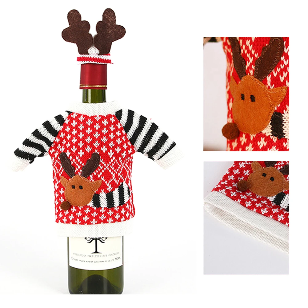 Bottle Cover Antlers Hat Soft Accessories Party Crafts Gift Decorative Home Portable Elk Print Christmas Small Festival
