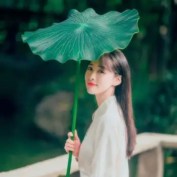 

90cm Large Artificial Plant Green Plastic Lotus Leaf Branch Floral Material Photo Performance Stage Prop Lotus Potted Home Decor