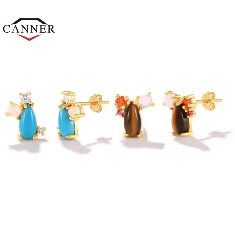 CANNER 2/2.5/3mm 1 Set Real 925 Sterling Silver Small Cute Stud Earrings For Women Piercing Earring Jewelry Pendientes Plata 925