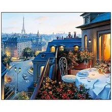 Алмазная мозаика Ужин в Париже Рыжий Кот 30х40см