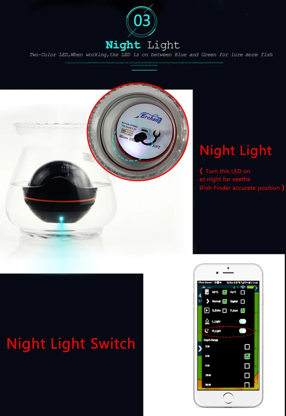 Inventor de Peixes sem Fio Portátil sem Fio Compatível com Ios Android para Dock Inteligente Sonar Fishfinder Shore Barco Pesca no Gelo Lâmpada & 9 sem fio sonar fishfinder compatível com ios