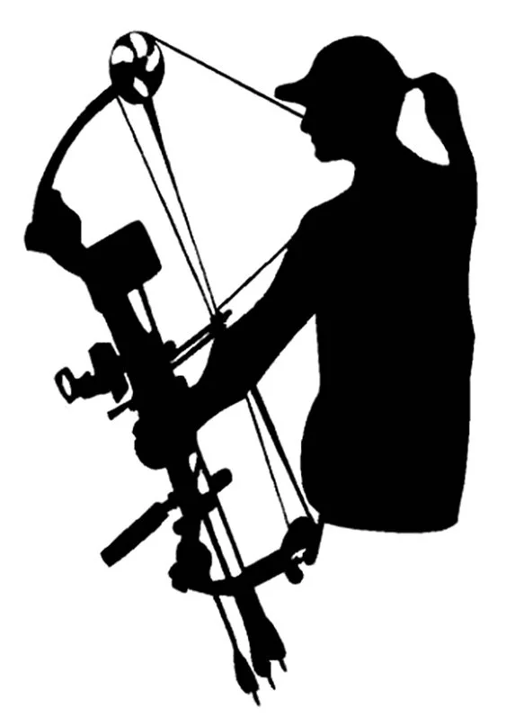 Funny Lady Woman Bow Hunt Target Car Window Sticker Jew183
