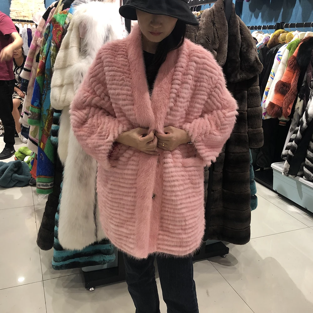 Real mink fur coat women winter Luxurious High-quality oversize new fashion style coat