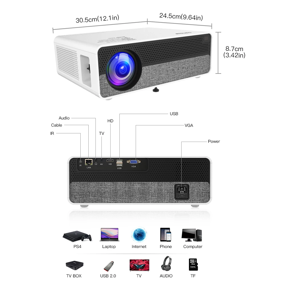 CRENOVA новейший Full HD 1080P физическое разрешение Android 8,0 OS светодиодный проектор с 5G wifi Поддержка 4K видео проектор Q9