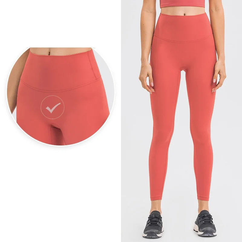 Solid Color Soft Tights Fintess Women Sports Pants High Waist Yoga Leggings Workout Run Squat Proof Trousers Gym Clothing Female