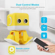 Интеллектуальный светодиодный робот WLtoys Cubee F9 с двойным режимом управления и ультра-звуковым датчиком дистанционного управления, детский игрушечный робот для танцев