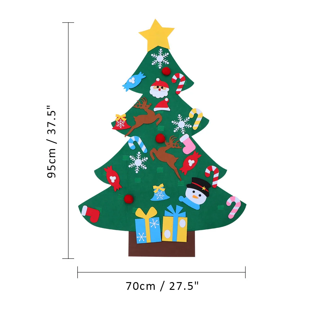 Палатка Детская DIY войлочная Рождественская елка безопасный материал идеальные украшения Новогодние подарки Рождественские домашние двери настенные украшения вечеринки