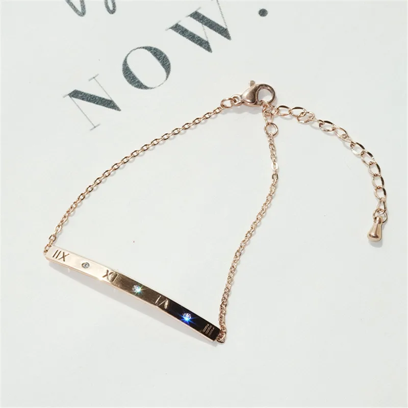 YUN RUO Римский браслет цифры подарок на день рождения для женщин розовое золото цвет Мода 316 Titainum стальные ювелирные изделия не выцветают Прямая поставка