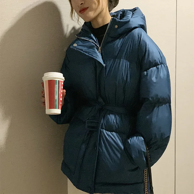 

Tao Sichuan Zhicongxi 2018 Winter Korean-style Loose-Fit Padded Waist Hugging Front Short Long Back down Coat Women's 1350