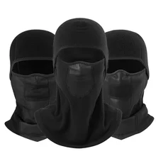 Флисовая шерстяная теплая маска для шеи, Балаклава, шапочки, кепка, дышащая, ветрозащитная, велосипедная, черная, для шлема, для мужчин и женщин