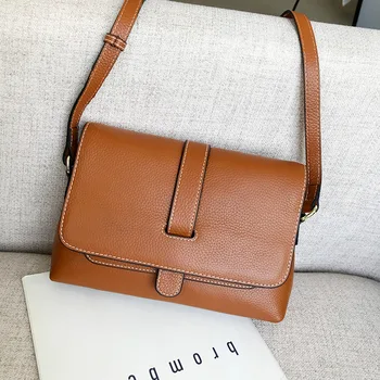 

Women's New Simple Leather Messenger Bag Women's Soft Leather Shoulder Bag