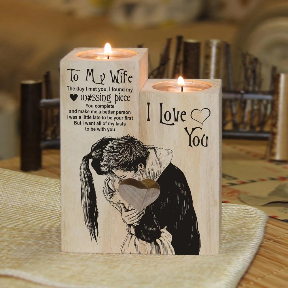 Candle IN THE BOX best husband instead of husband birthday card gift idea wedding anniversary for him i love you candle romantic wooden candle holder 
