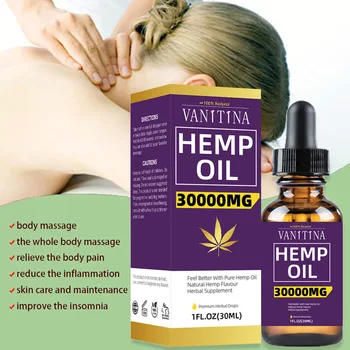 

30ml 30000mg helps sleep essential oil organic herbal drops body massage stress hemp seed oil relief oil skin care