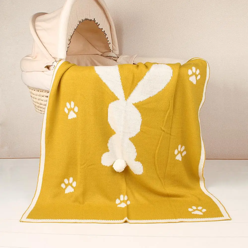 Baby Blankets Newborns Cartoon Knitted Monthly Blanket Breathable Infantil Kids Boys Girls Swaddle Wrap Covers for Stroller Bed