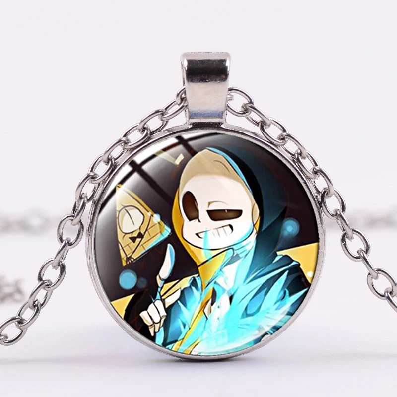 Style 15 SIAN новейший Undertale Sans подвеска в виде плаката модная игра Аниме Фигурка Косплей подвеска ручной работы стеклянный купол Seampunk цепь ювелирные изделия - Окраска металла: Style 15