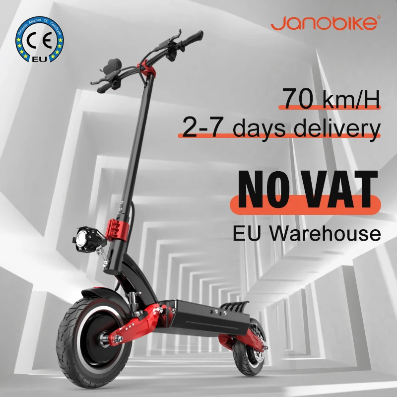 Janobike электрический скутер 75 км/ч 2400 Вт двойной двигатель для взрослых складной 52V