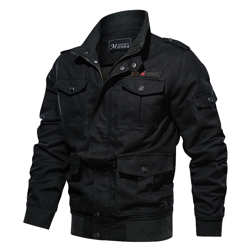 Военная бейсбольная куртка, мужские грузовые тактические куртки, мужская куртка-бомбер, большие размеры 6XL, повседневная куртка на молнии, хлопковая куртка для пилота