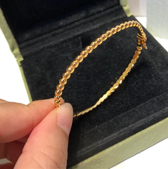 Fashion 925 Sterling Silver party Jewelry small bead bangle bead ball bracelet sign marked letter logo famous brand jewelry
