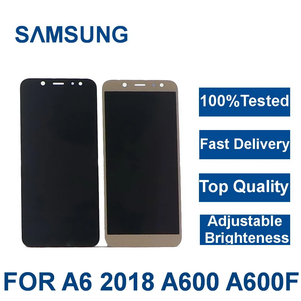 

For SAMSUNG Galaxy A6 2018 A600 A600F A600FN LCD Display Touch Screen Digitizer Assembly Replacement LCD+brightness adjustment