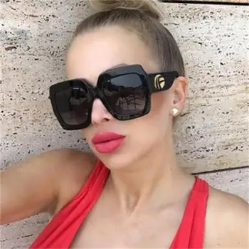 

2020 Luxury Black Sunglasses Oversized Square Sun Glasses Ladies Fashion Designer Brand Big Shades Driving Goggle Glasses UV400