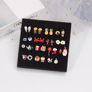 

Korean Fashion Cute Food Small Stud Earrings Women Girls Teens Funny Fashion Fruit Pineapple Mini Food Earrings Kawaii Jewelry