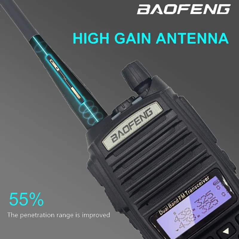 8 Вт Мощный Baofeng UV-82 FM Walkie Talkie 10 км UHF VHF морской CB радио VOX трансивер UV 82 дальность двухсторонний радиопередатчик