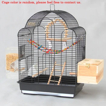 

Luxury Large Size Parrot Mynah Cage Set Pet Bird Breeding Cage With Cover Bird Toys Swing Stand Ladder Bird Training Toys