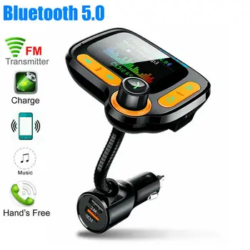 

Bluetooth 5.0 Car FM Transmitter C86 MP3 Player Wireless Handsfree Audio Receiver Dual USB QC3.0 Fast Charger Car Accessories