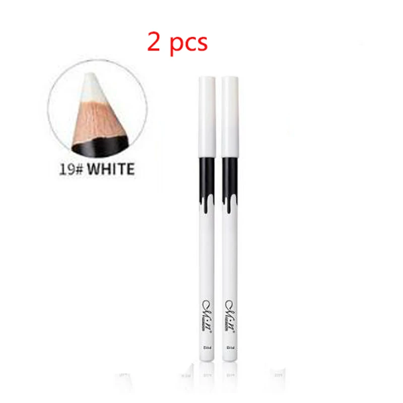 2pcs 12 шт., MENOW, белая подводка для глаз, макияж, гладкий, легко носить, осветляющая подводка для глаз, водостойкая, макияж, белые подводки для глаз, карандаши - Цвет: 2pcs