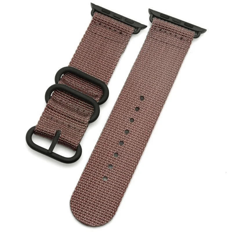 Coffee Ремешок NATO для Apple watch 4 5 band 44 мм 40 мм iWatch band 42 мм 38 мм спортивный нейлоновый браслетный ремешок для часов Apple watch 4 5 3 42/38 мм - Цвет ремешка: Coffee