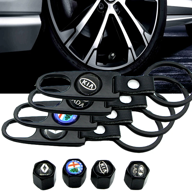 

Car Logo Keychain for Renault Fords Focus 2 Peugeots Hondas Civics Mitsubishis Auto Wheel Tire Air Valve Caps Case Accessories