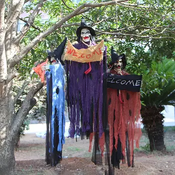 

Halloween Decoration Hanging Horror Hanging Ghost Electric Voice Prop Pendant Ornaments For Party Garden Door Home Decor New