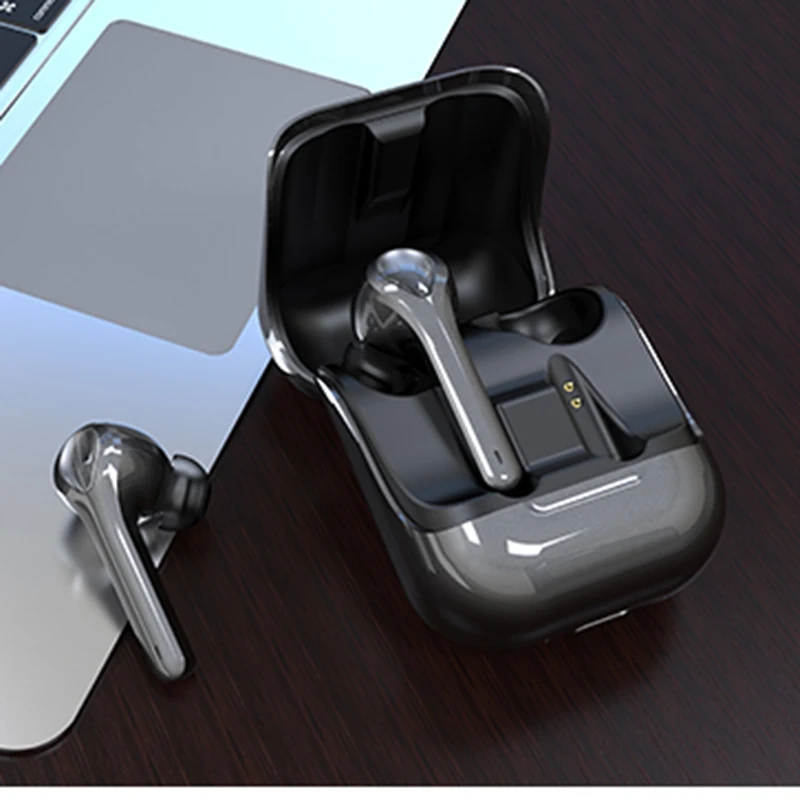 

TWS Bluetooth Earphones Fingerprint Touch Stereo Wireless Headset with Mic Handsfree Earbuds