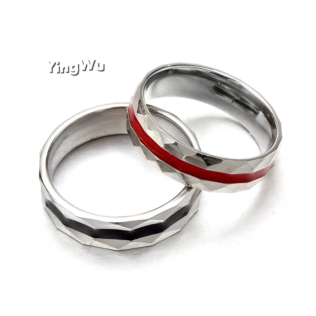 Yingwu простые мужские и женские серебряные кольца из нержавеющей стали, кольцо, ювелирные изделия, партия 17-21 мм, 50 шт