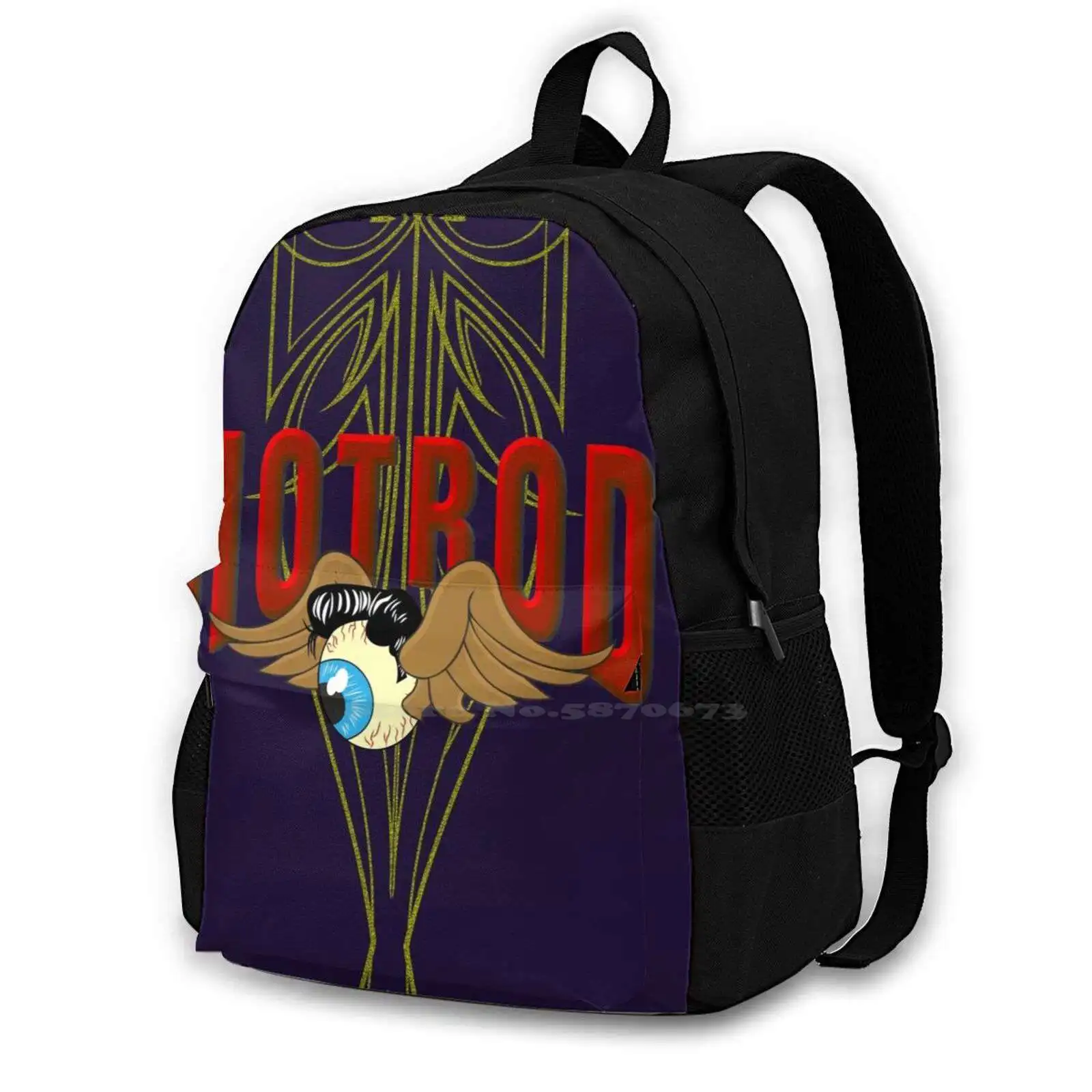 

Школьный ранец для летающего глазного яблока, вместительный рюкзак для ноутбука 15 дюймов, нашивка в полоску для летающего глазного яблока,