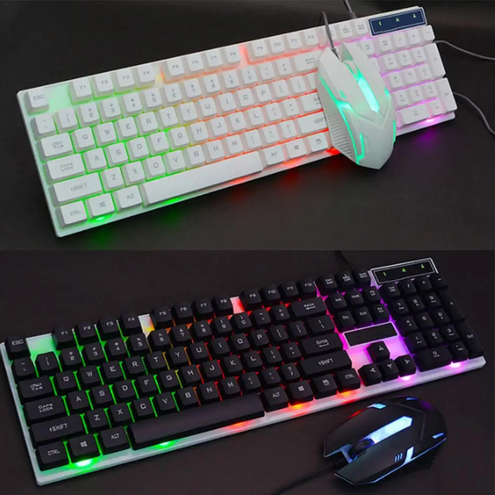 

2019 New RGB Gameing Mouse Keyboard Glowing Keyboard Mouse Set Device Wired Keyboard Mouse for Computer Pc Gamer