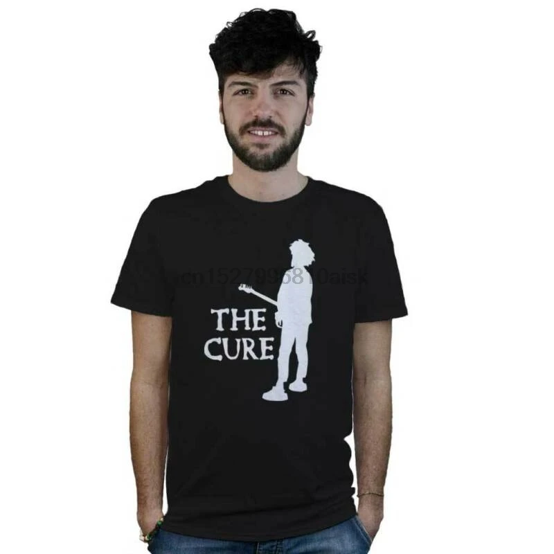 Футболка The Cure maglietta Rock nera con logo bianco Musica темно-новая волна | Мужская одежда