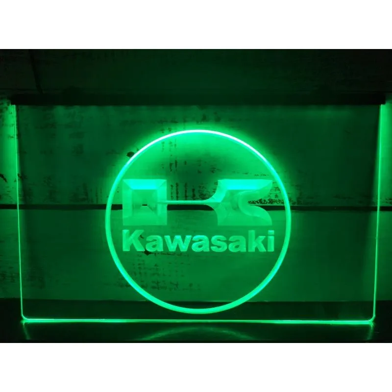 Kawasaki Racing Motorcylce Bar Neon Led Neon Lichtteken D135Platen