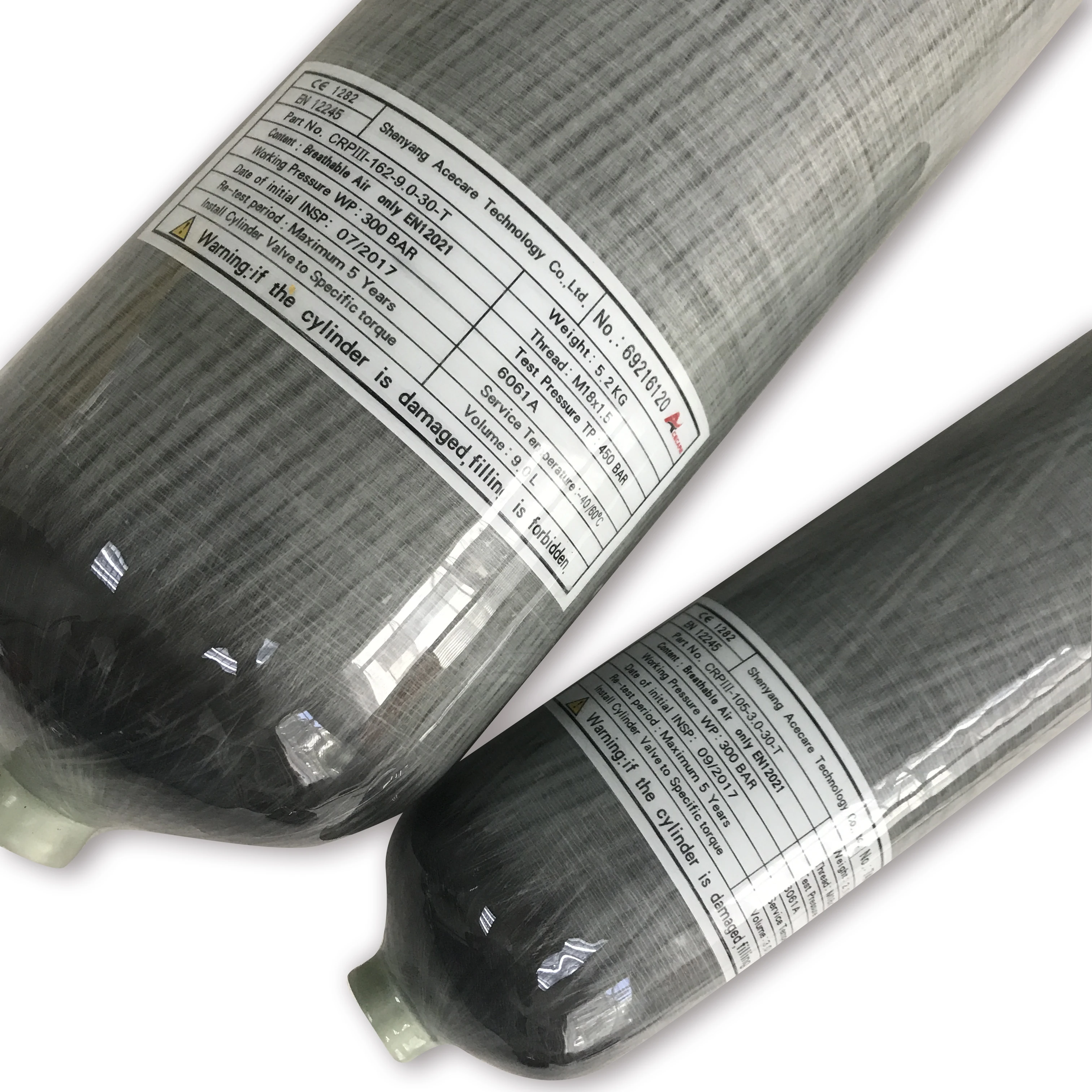 Acecare Pcp Air Rifle Cylinder 3L/9L Ce 4500Psi Carbon Fiber Scuba Diving Tank With Compressed Air Paintball Airforce Condor