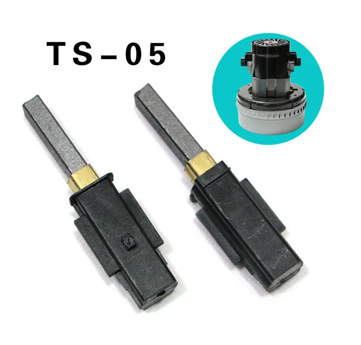 TS-05 feeder suction machine imported motor carbon brush, 6.3x11x32mm, with copper brush tube and plastic sleeve