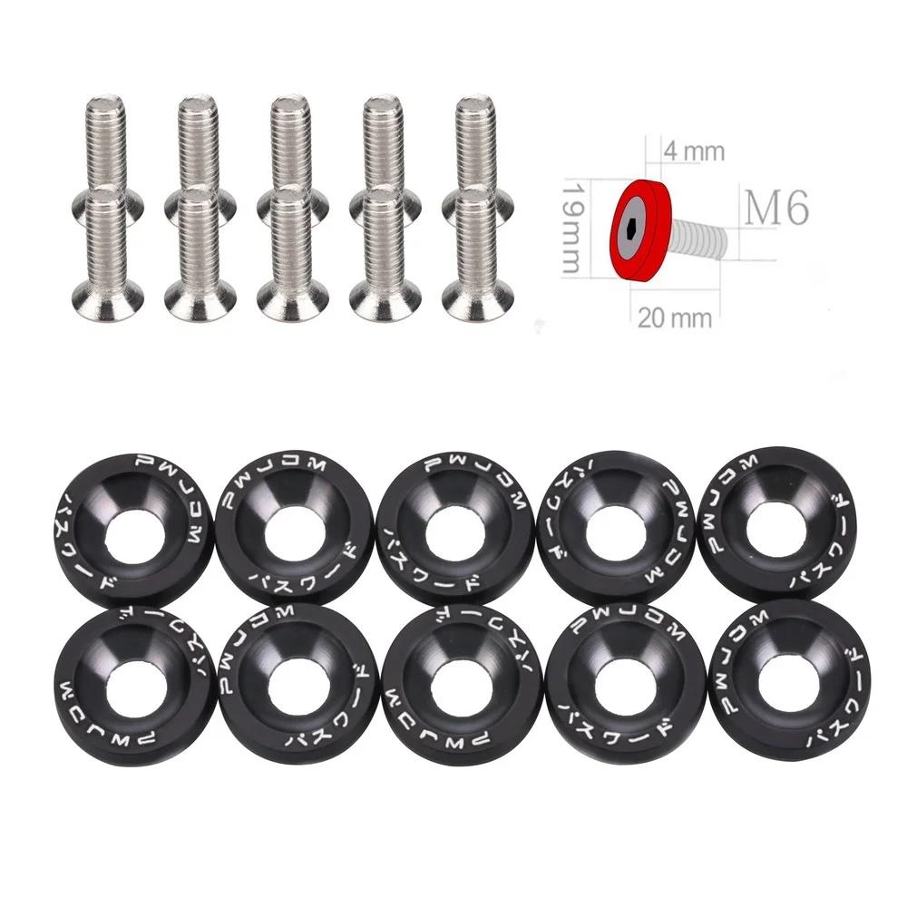 Moto Screws For Honda Suzuki Yamaha Motorbike Nut Bolts License Plate Bracket Installation Fixing Motorcycle Car Screws 6MM