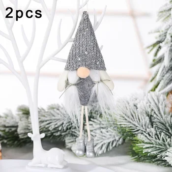 

2*Christmas Decoration Christmas Gnome Plush Doll Pendant Xmas Tree Hanging Ornament Party Decor Gift